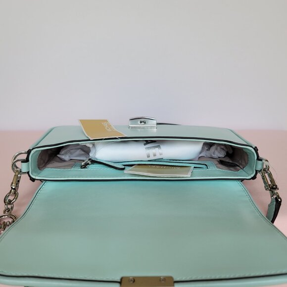 MICHAEL KORS Bradshaw Woven Smooth Leather Convertible Bag- Fair Aqua ⭐ - Picture 12 of 16